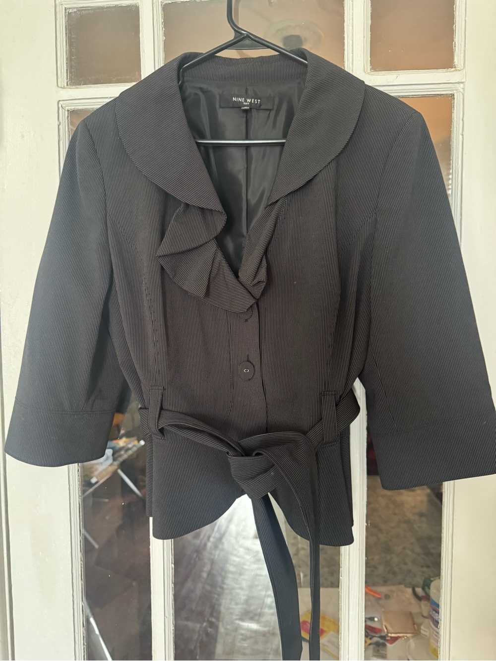 Nine West Black with pin striped suit. Skirt and Jacket
